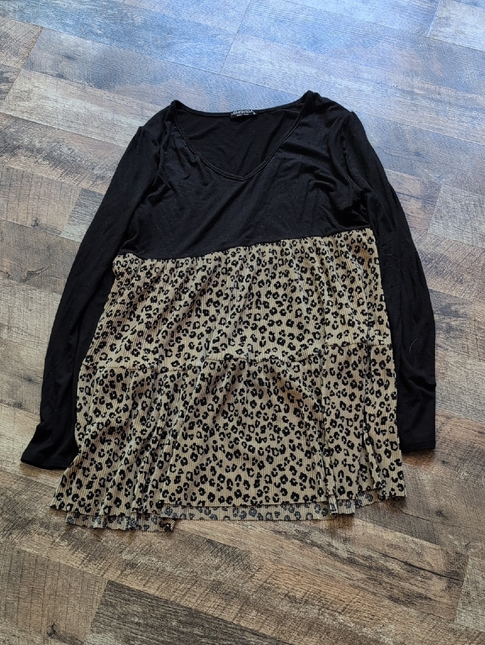 Women's Black And Leopard Dress